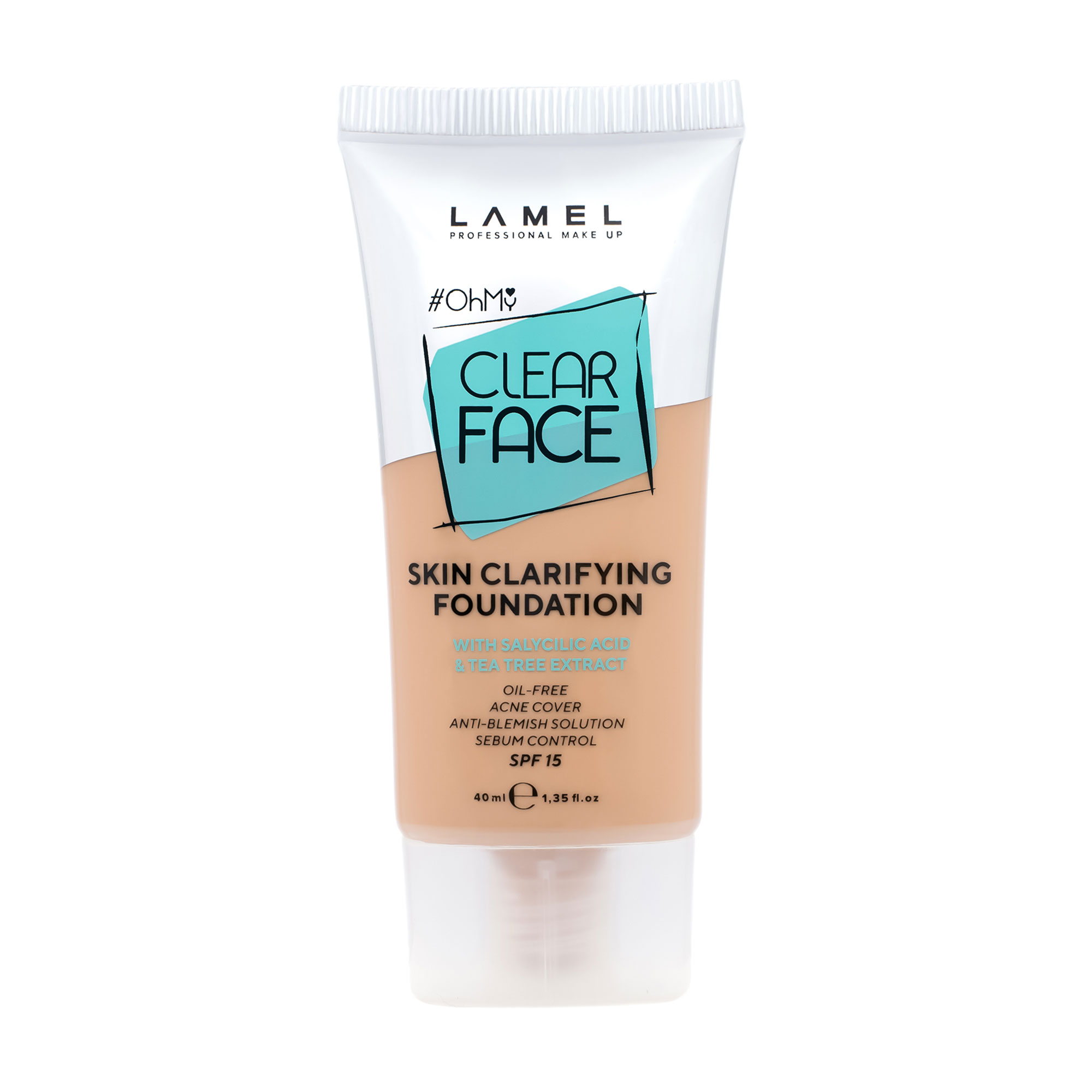 Тональний крем для обличчя LAMEL Make Up Oh My Clear Face Skin Clarifying Foundation тон 404, 40 мл